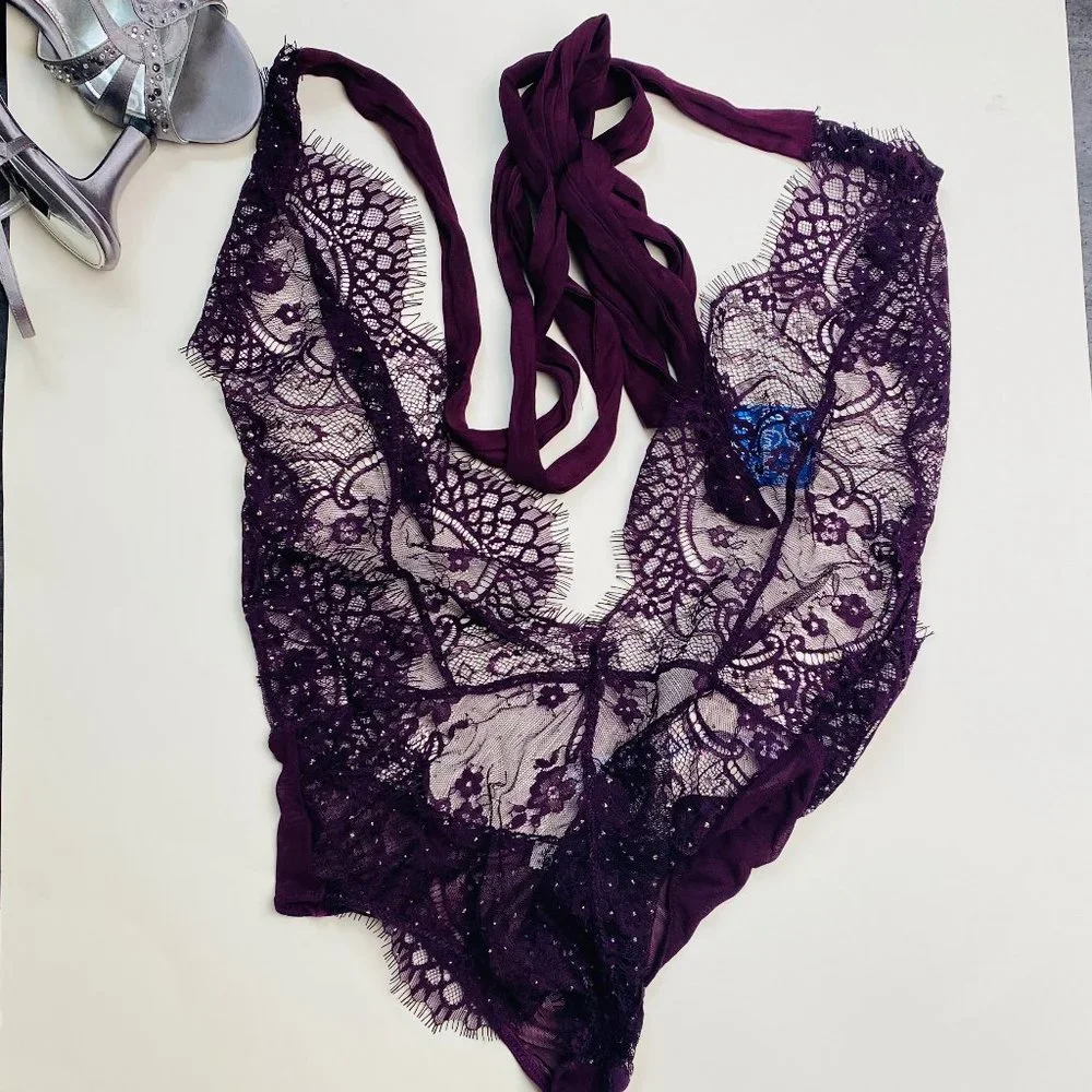NWT Free People Showoff Lace Bodysuit Top Shirt Womens XS Extra Small - Picture 5 of 7